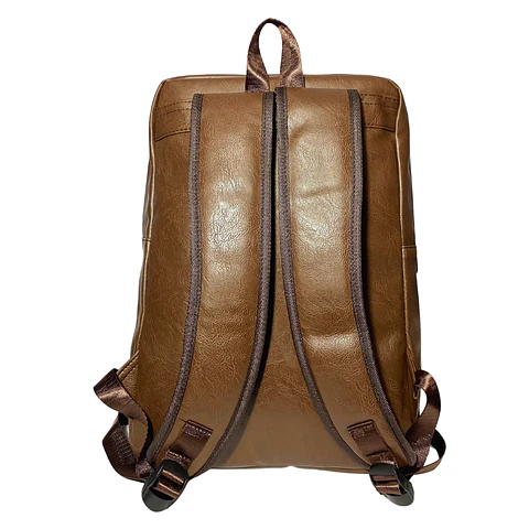 Mochila Impermeable Café Eco Cuero Hombre (Capacidad Pc hasta 16