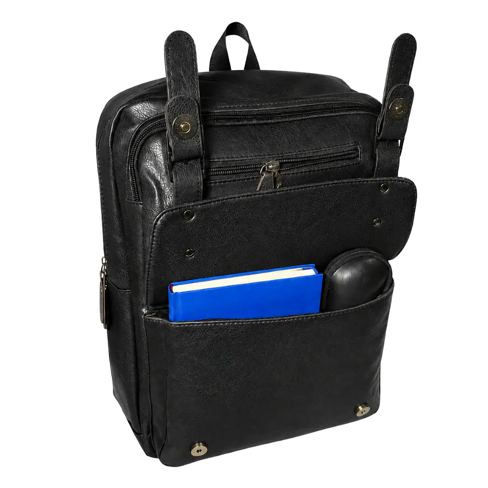 Mochila Impermeable Eco Cuero (Capacidad Pc hasta 16