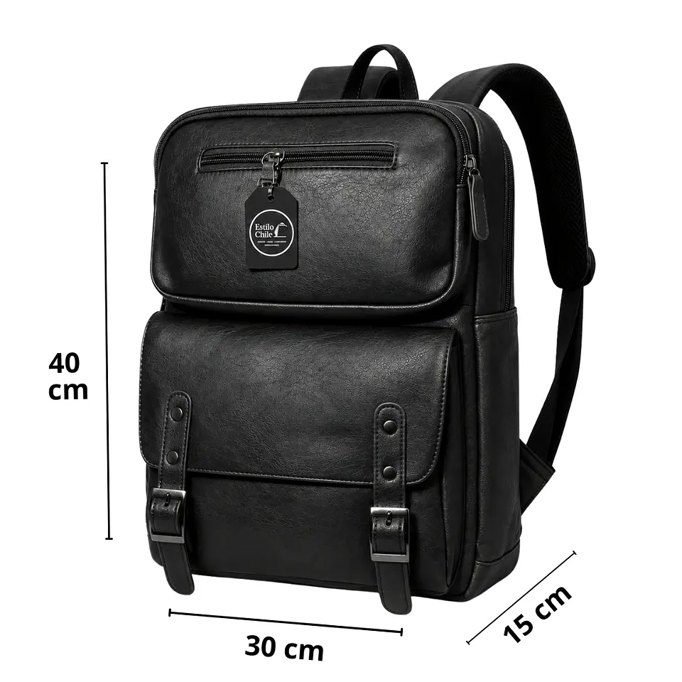 Mochila Impermeable Eco Cuero (Capacidad Pc hasta 16