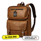 Mochila Impermeable Café Eco Cuero Hombre (Capacidad Pc hasta 16