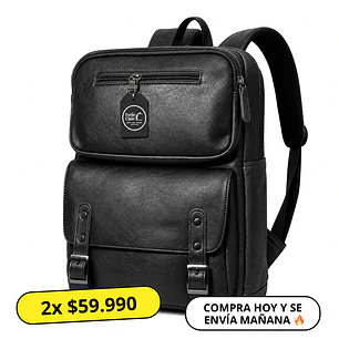 Mochila Impermeable Eco Cuero (Capacidad Pc hasta 16