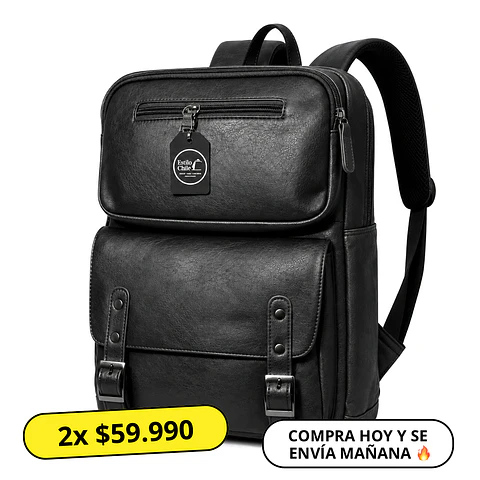 Mochila Impermeable Eco Cuero (Capacidad Pc hasta 16