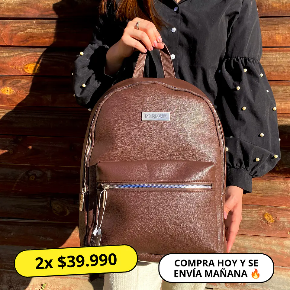 Mochila Impermeable Café (Capacidad Pc 15