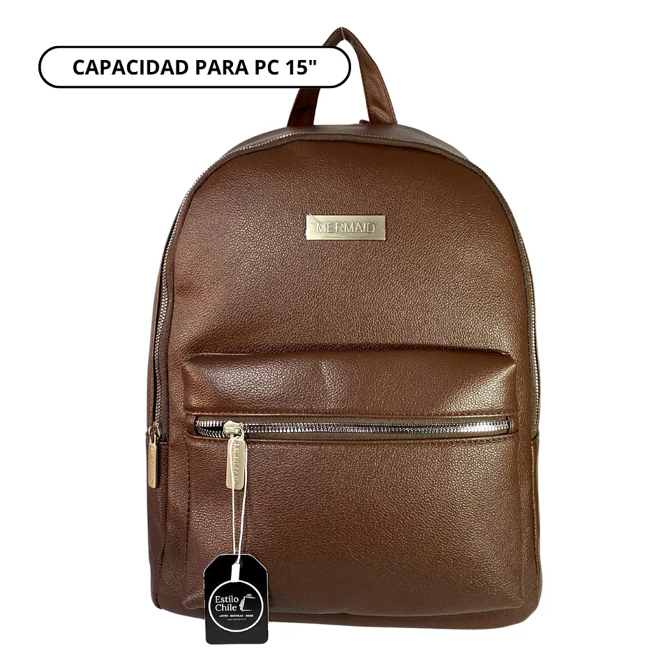Mochila Impermeable Café (Capacidad Pc 15