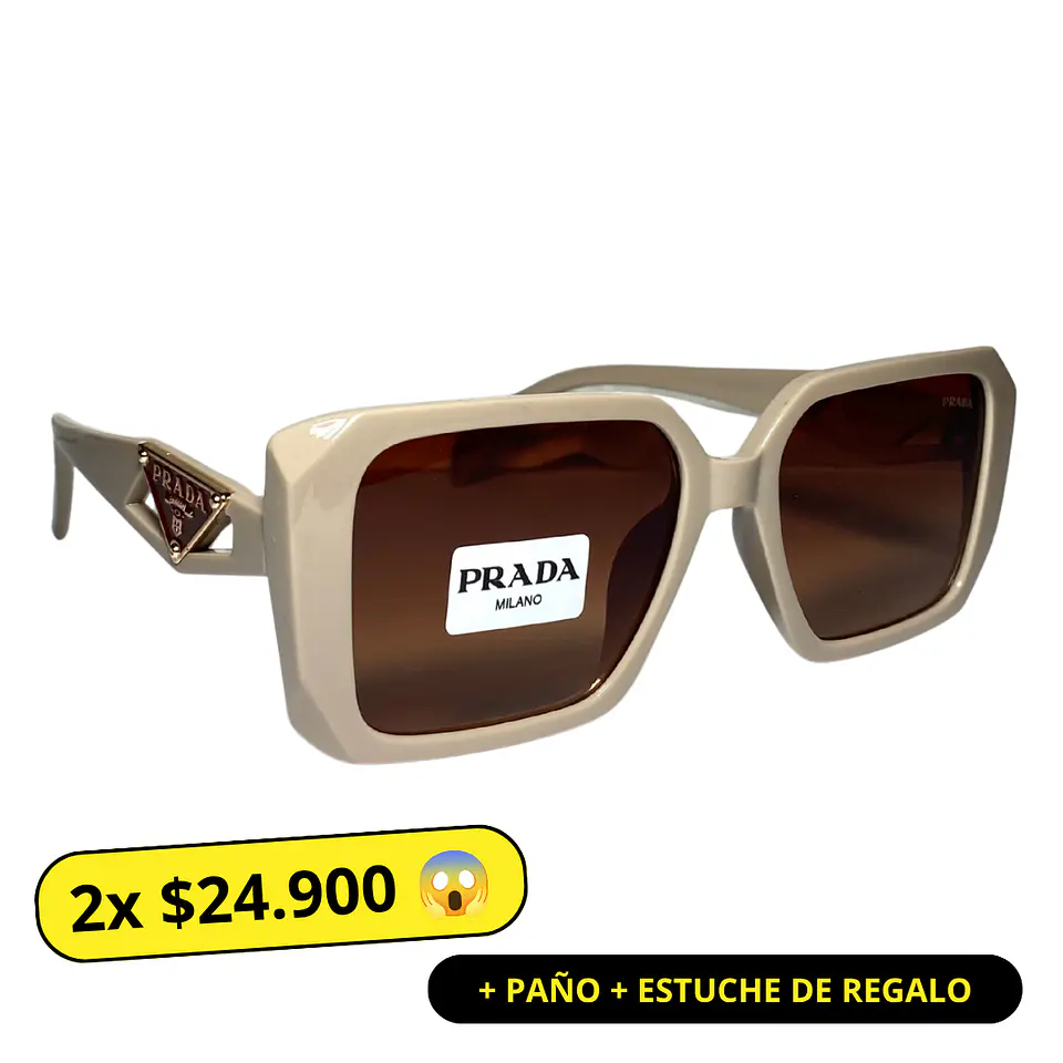 Lentes de Sol Premium Prada AAA Crema Mujer 1