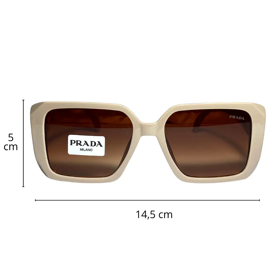 Lentes de Sol Premium Prada AAA Crema Mujer 2