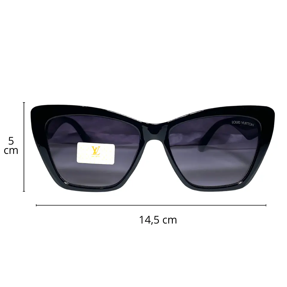 Lentes de Sol Premium AAA LV Negro Mujer  2