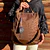 Mochila y Cartera Antirrobo Café Mujer
