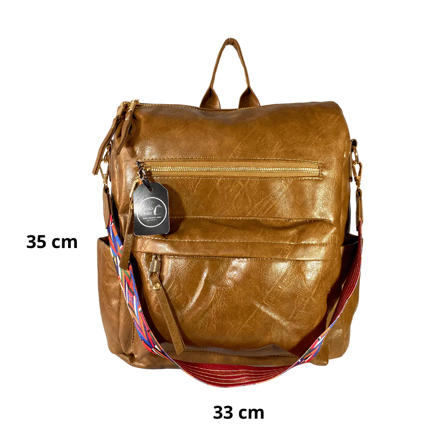 Mochila y Cartera Impermeable Café (Capacidad Pc 14