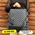 Mochila y Cartera Antirrobo Diseño Monograma Negro-Azulado