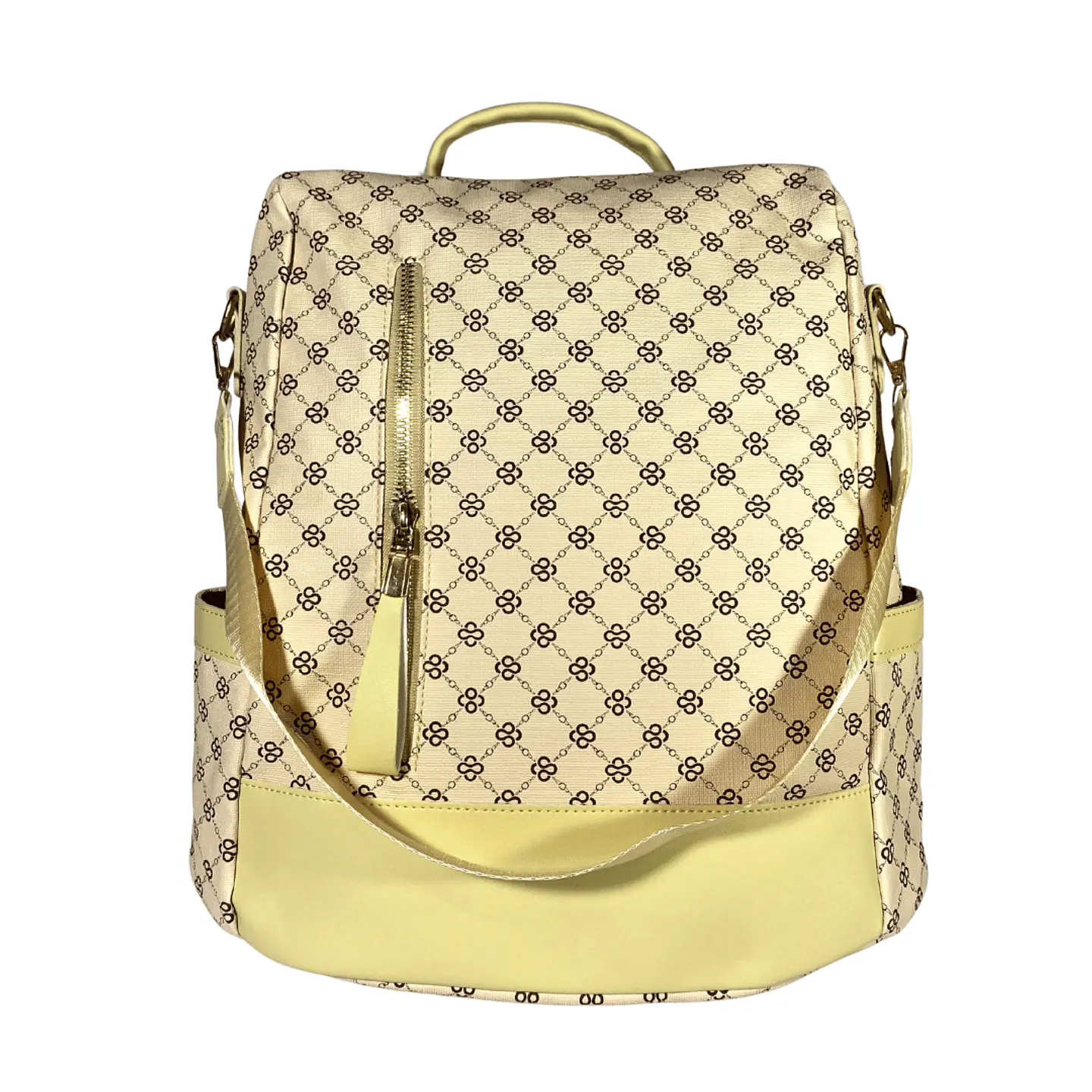 Mochila y Cartera Antirrobo Diseño Monograma Crema 3