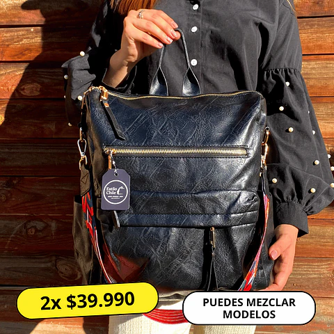 Mochila y Cartera Impermeable Negra (Con capacidad para Pc 14")