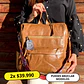 Mochila y Cartera Impermeable Café (Capacidad Pc 14