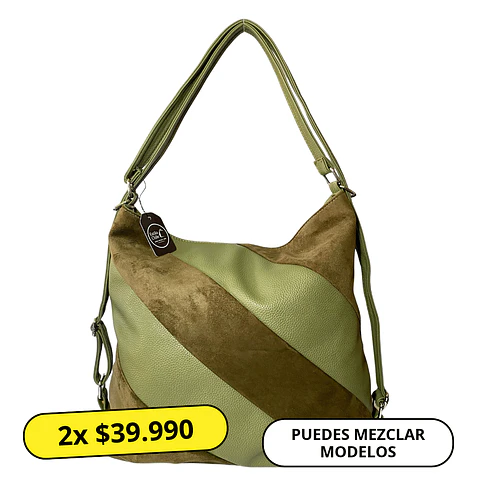 Cartera y Mochila Verde (Con capacidad para Pc 14")