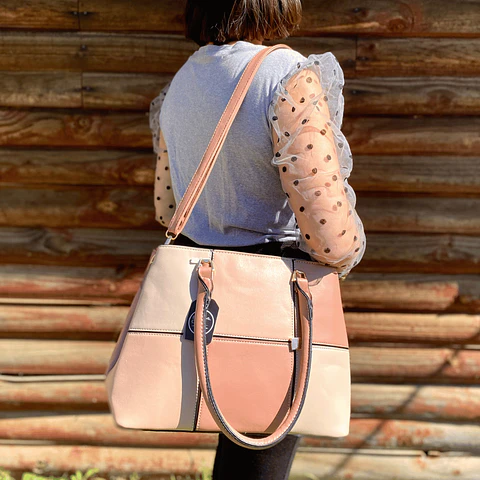 Cartera Rosada Eco Cuero Mujer