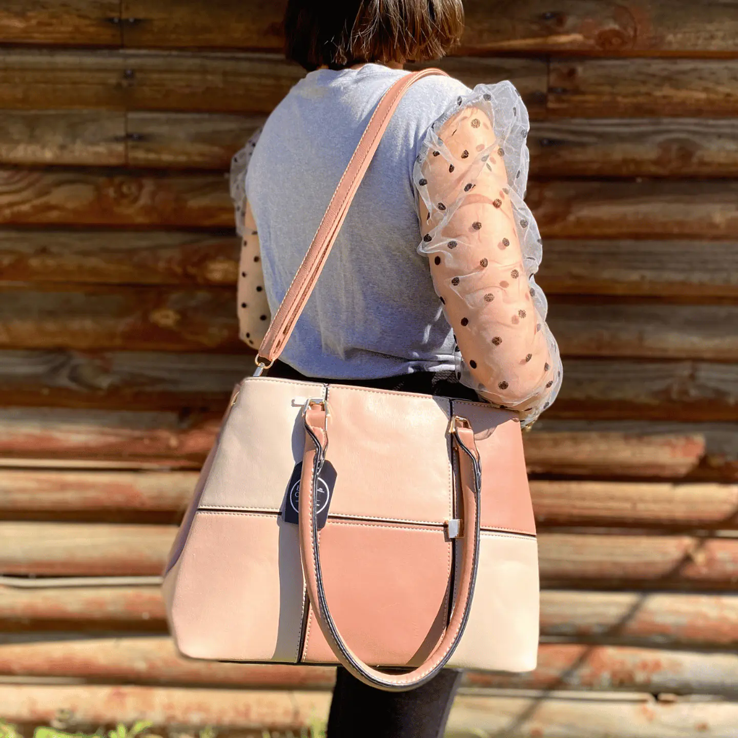 Cartera Rosada Eco Cuero Mujer 2