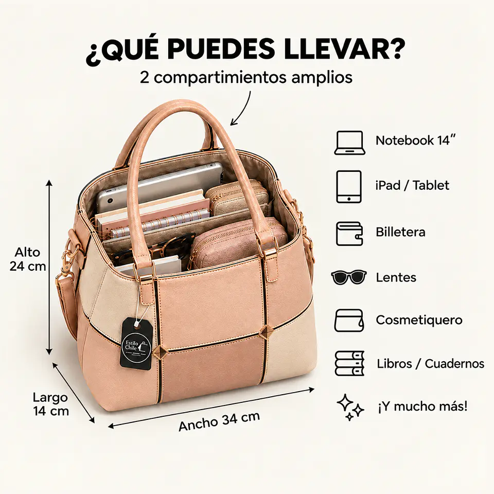 Cartera Rosada Eco Cuero Mujer 5