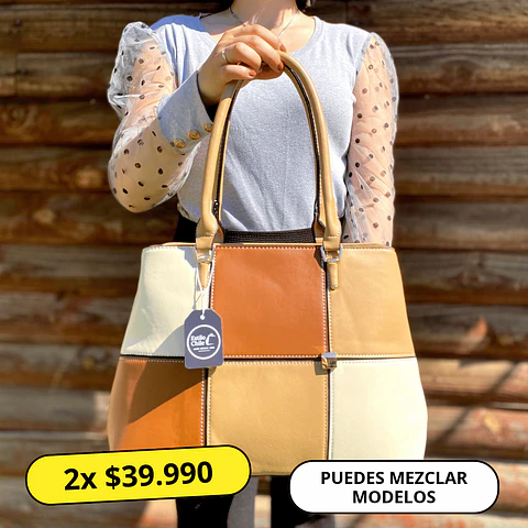 Cartera Café Eco Cuero Mujer
