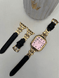 Set Glamour Apple Watch: Correa de Cuero Black and Gold + Protector de Pantalla - Miniatura 1