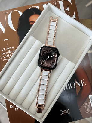 Correa Glow Mesh Steel - Edición Champagne Gold para Apple Watch