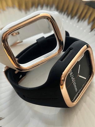 Correa Unibody de Silicona y Borde Rose Gold para Apple Watch