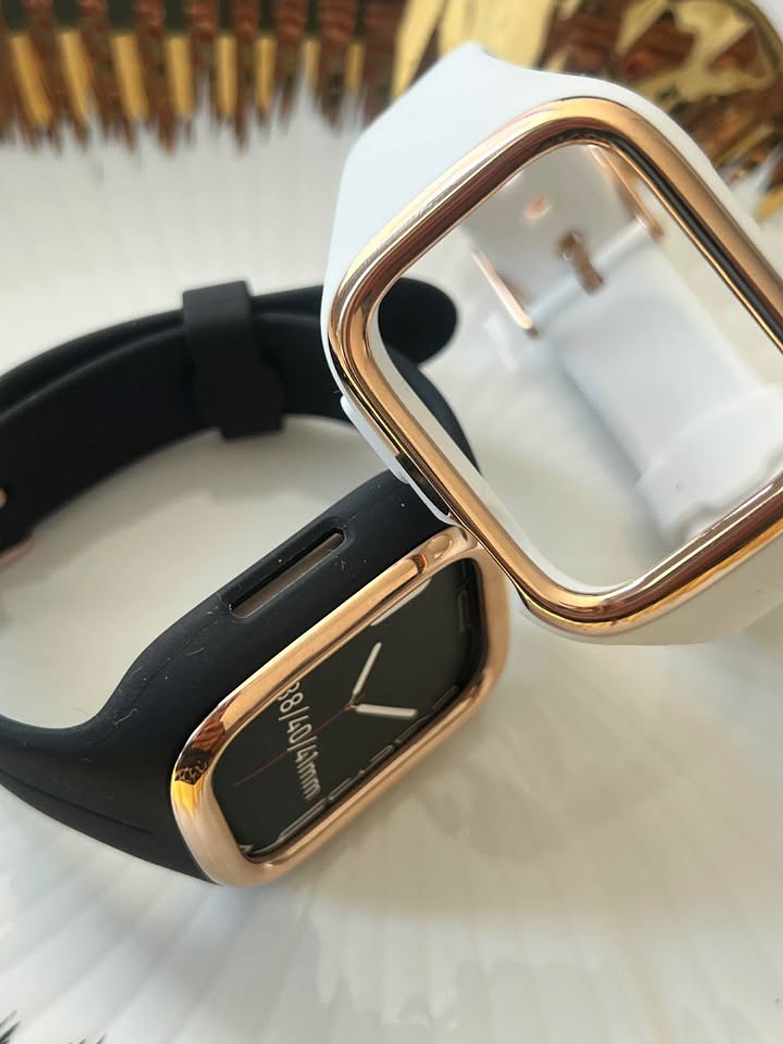 Correa Unibody de Silicona y Borde Rose Gold para Apple Watch 2