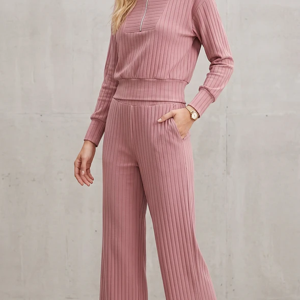 Conjunto de dos piezas para viajar , teletrabajo, hacer compras muy versatil  – Rosa Palo 1