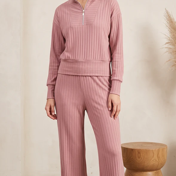 Conjunto de dos piezas para viajar , teletrabajo, hacer compras muy versatil  – Rosa Palo 2