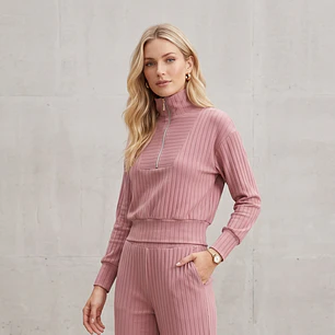 Conjunto de dos piezas para viajar , teletrabajo, hacer compras muy versatil  – Rosa Palo
