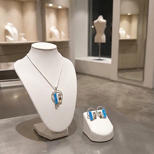 Conjunto de Plata 925 Mexicana con Detalles Turquesa