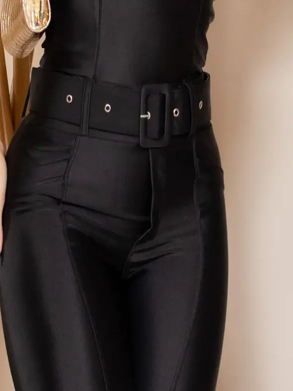 Pantalón Flare Prada Lipo Modelador con Cinturón  1