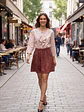 BLUSA  ENCAJE DELICADO   MODA EJECUTIVA MUJER - Miniatura 1