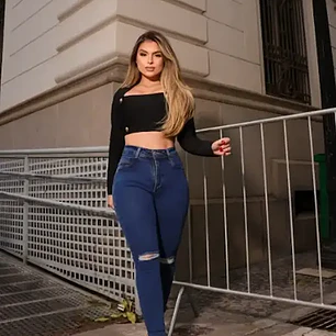 Jeans Super Lipo  Azul desgastados 