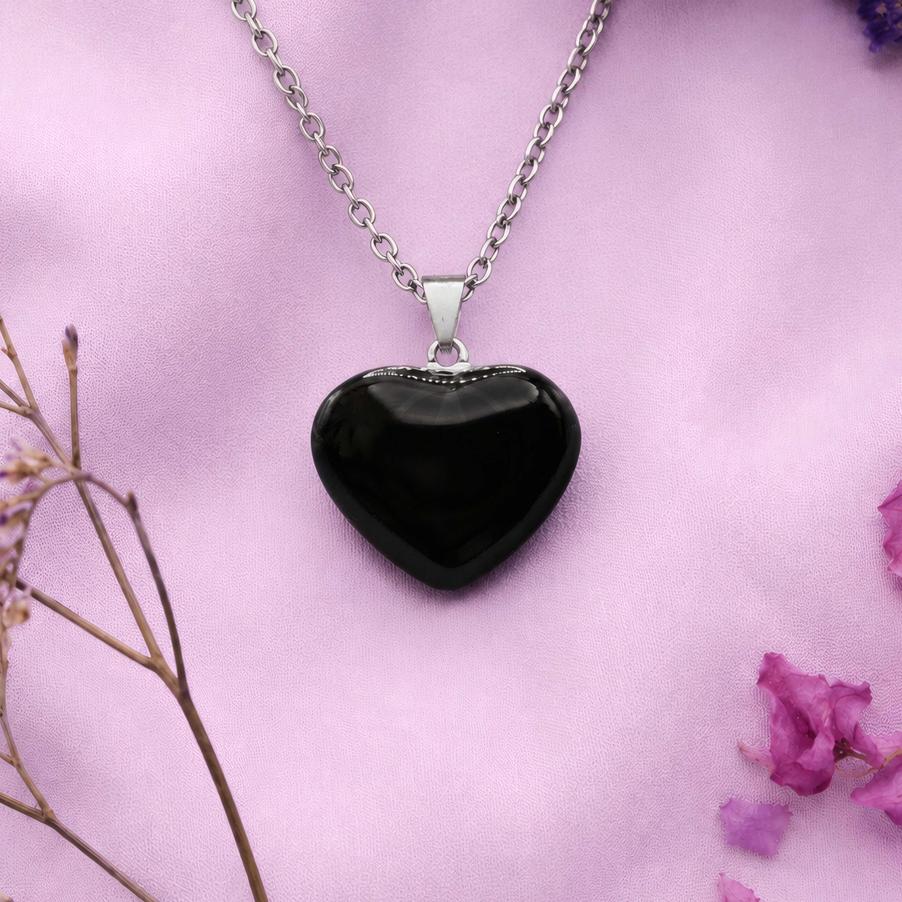 Dije Corazón Obsidiana Mini 1