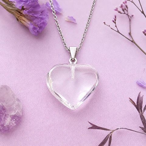 Dije Corazón Cuarzo Cristal Mini