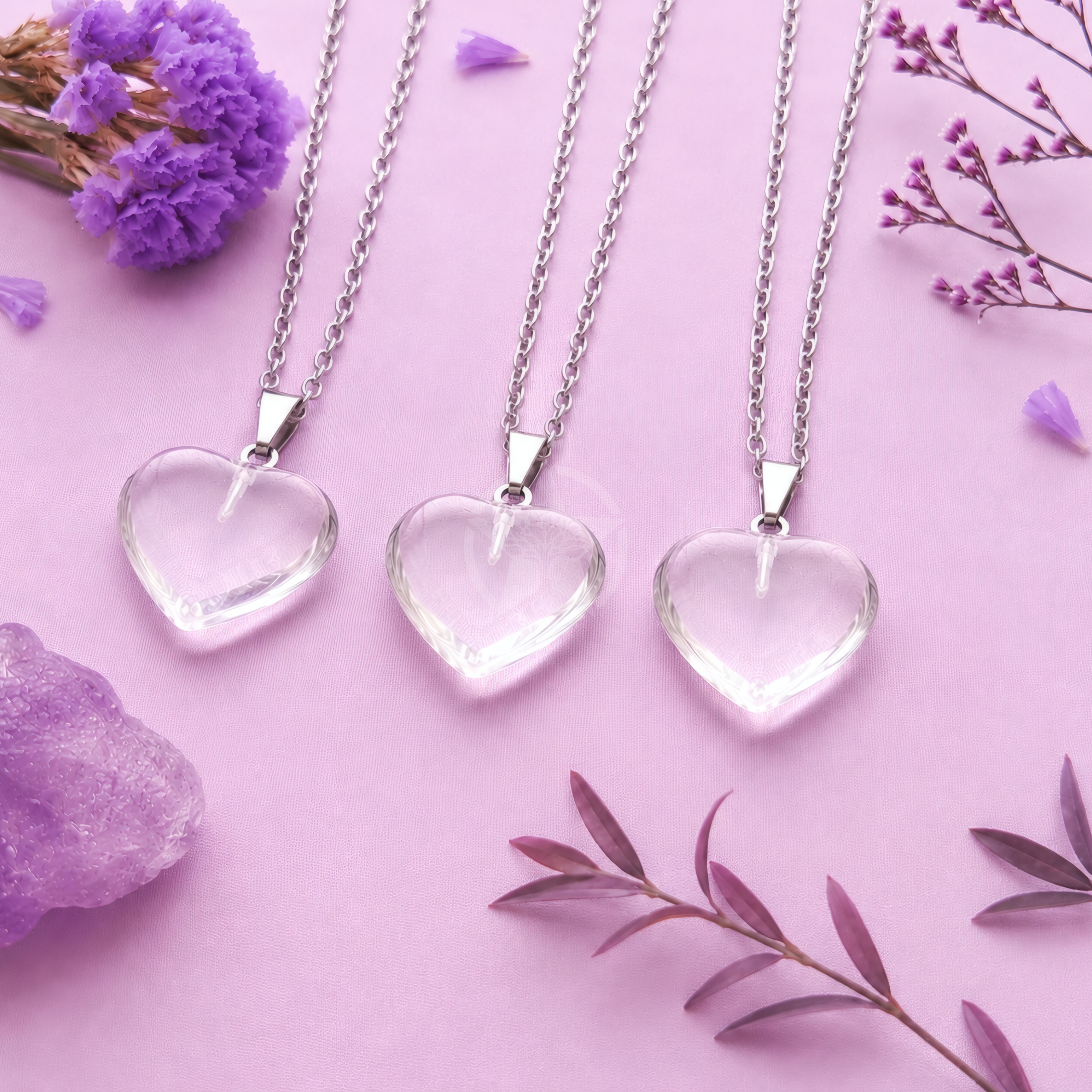 Dije Corazón Cuarzo Cristal Mini 3