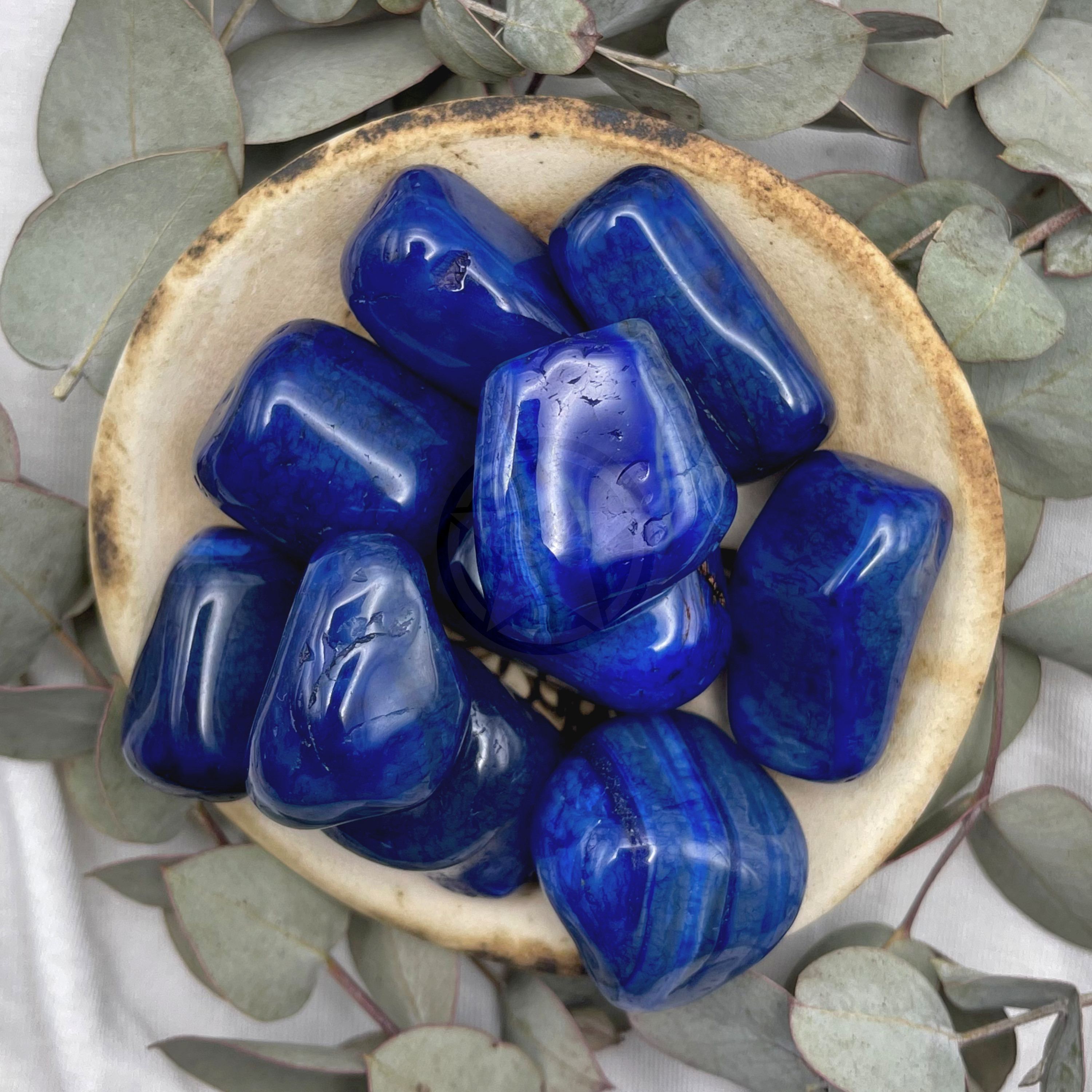 Piedra Ágata Azul Rolada 100 Gramos 1