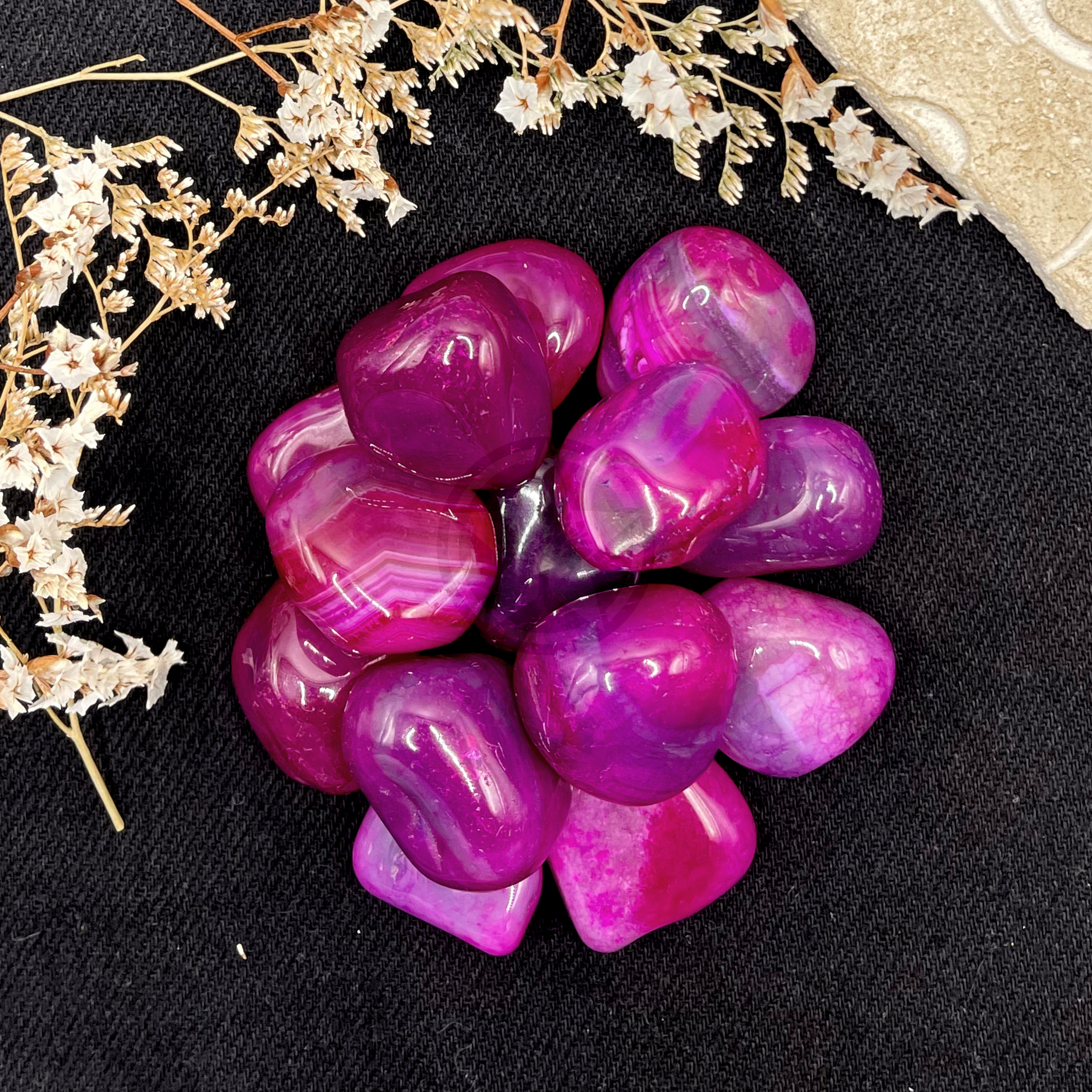 Piedra Ágata Rosa Rolada 100 Gramos 1