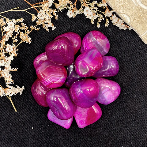 Piedra Ágata Rosa Rolada 100 Gramos