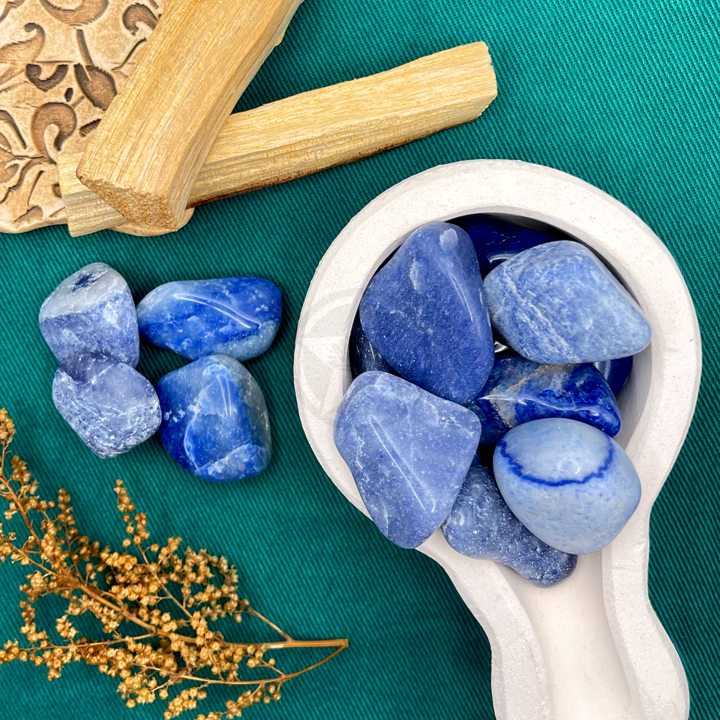 Piedra Cuarzo Azul Rolado 100 Gramos 1