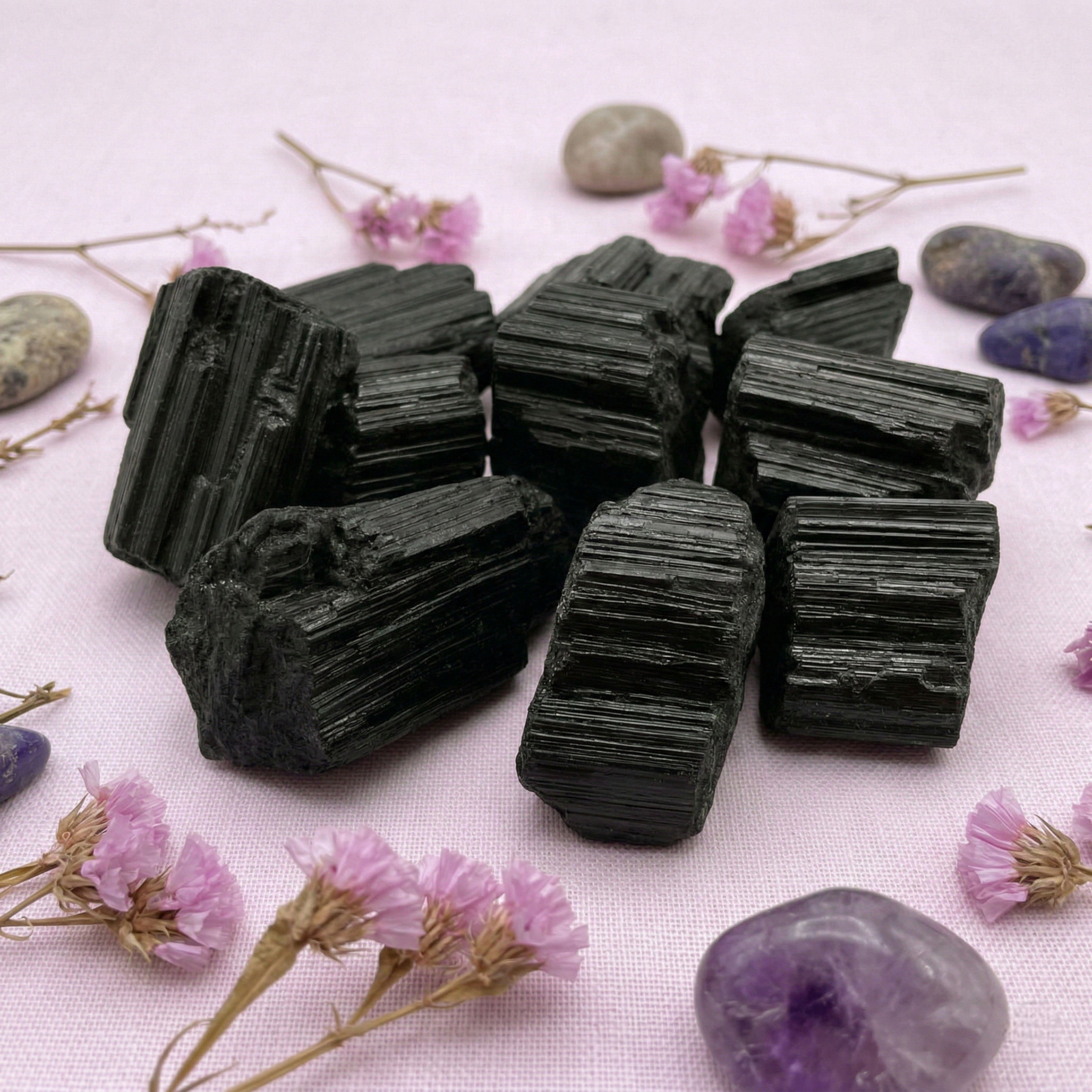 Piedra Turmalina Negra En Bruto 100 Gramos 2