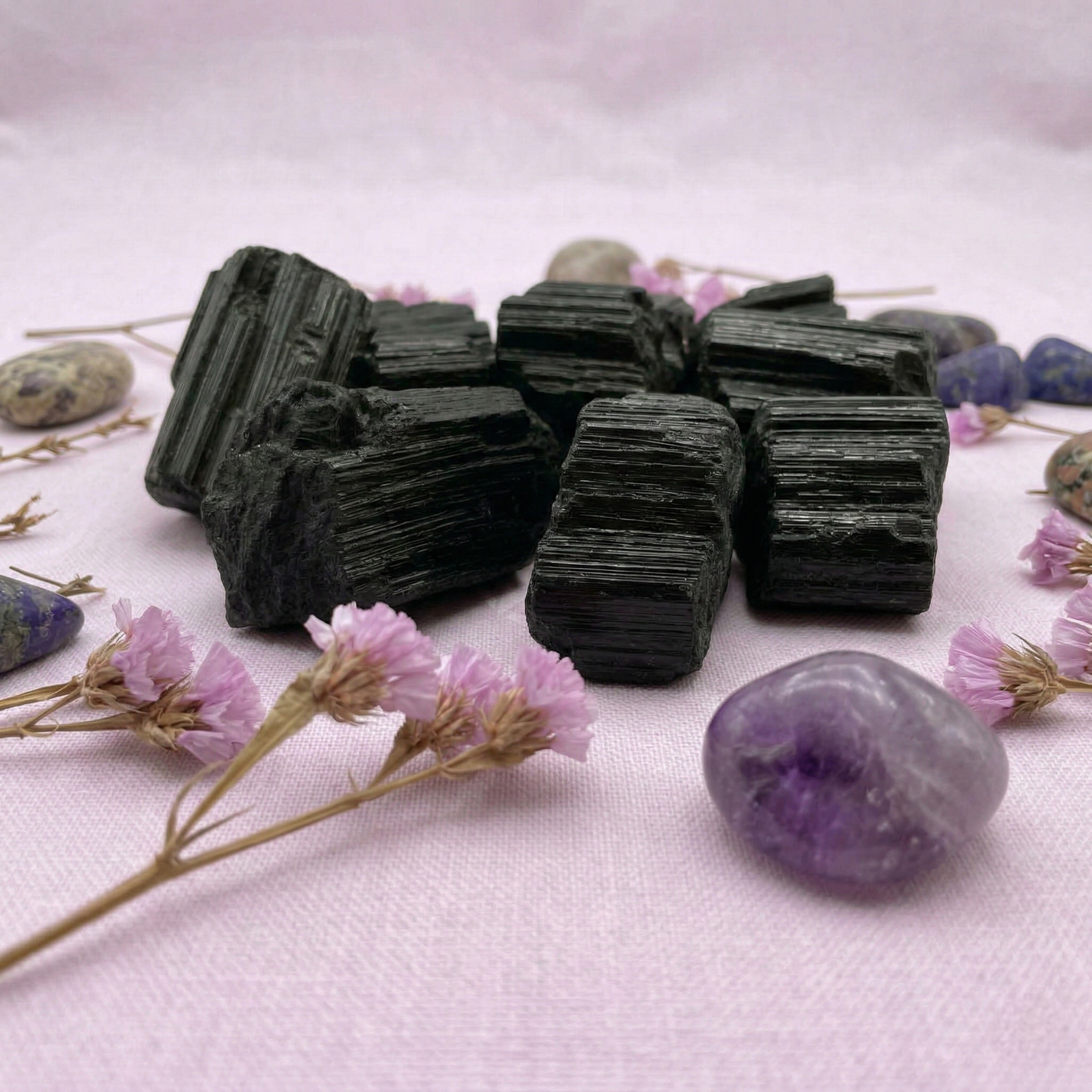 Piedra Turmalina Negra En Bruto 100 Gramos 3
