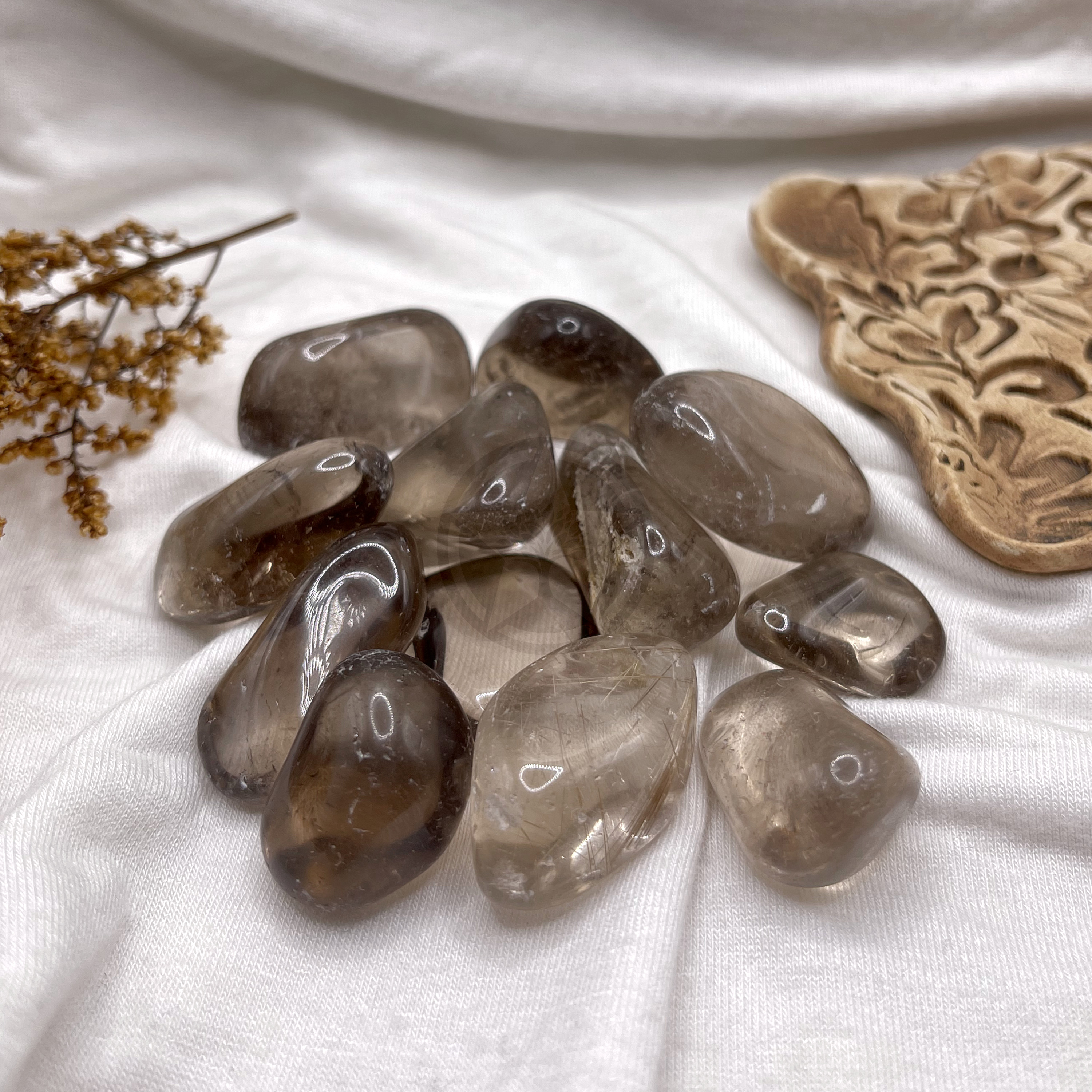 Piedra Cuarzo Ahumado Rolado 100 Gramos 2