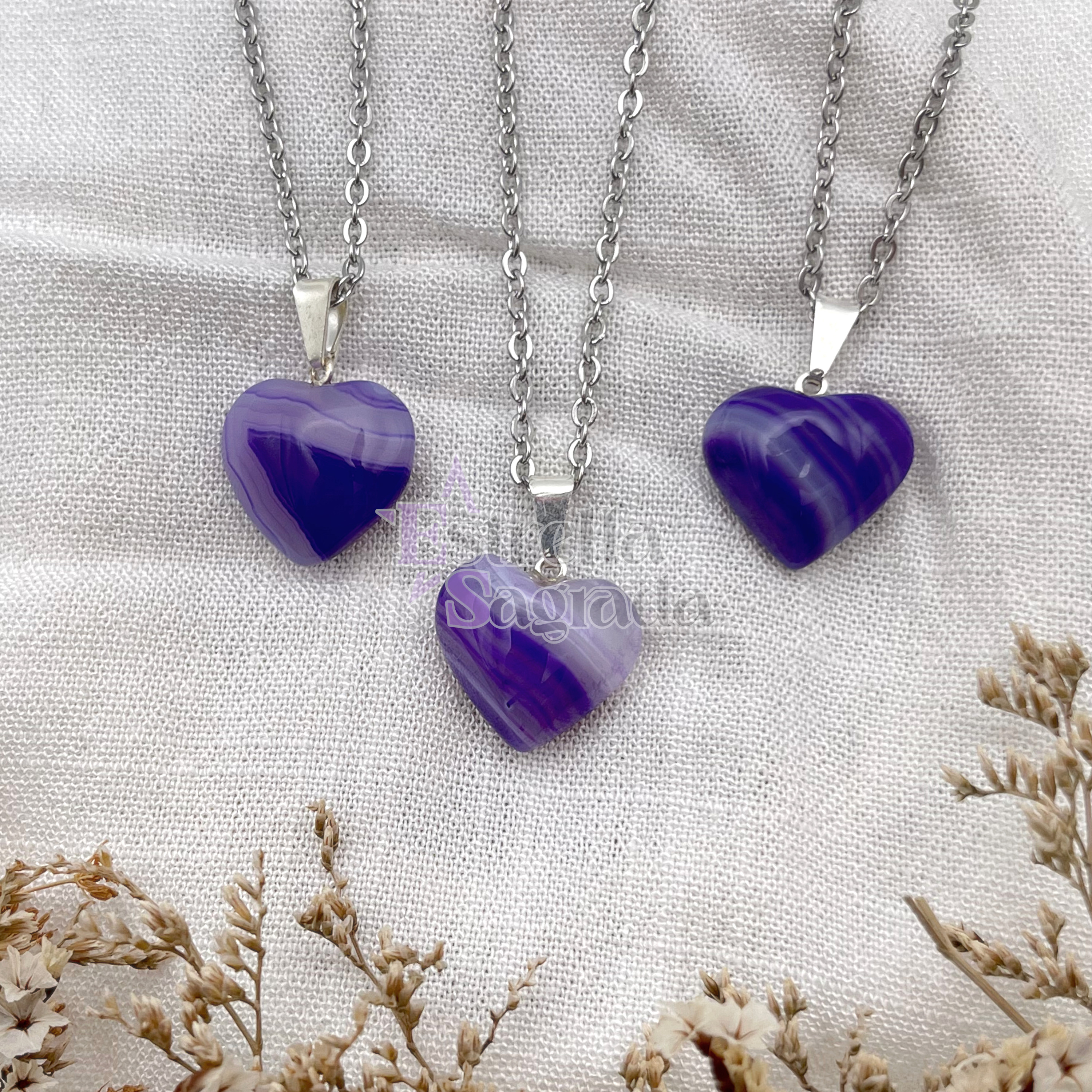 Dije Corazón Ágata Violeta Mini 1