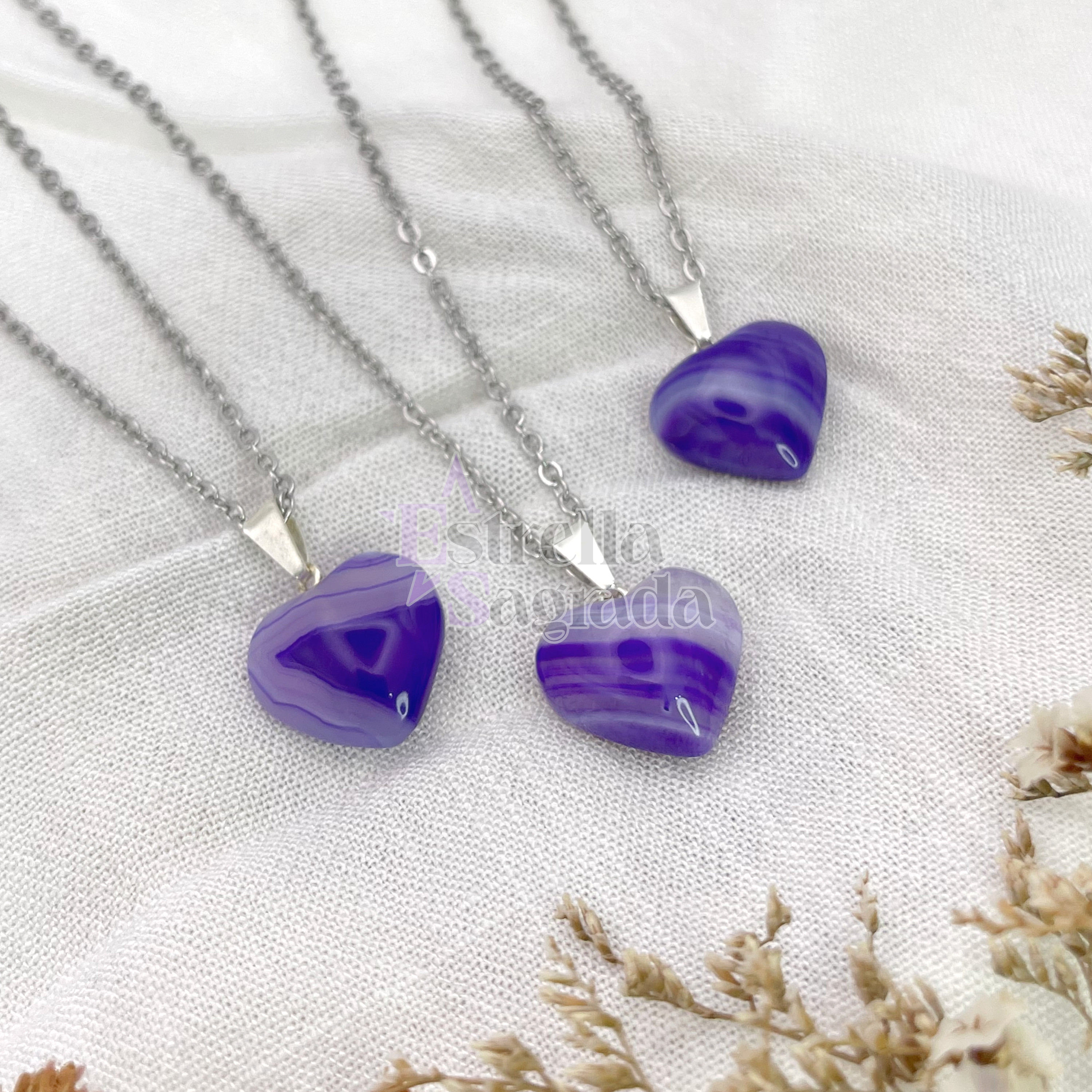 Dije Corazón Ágata Violeta Mini 2