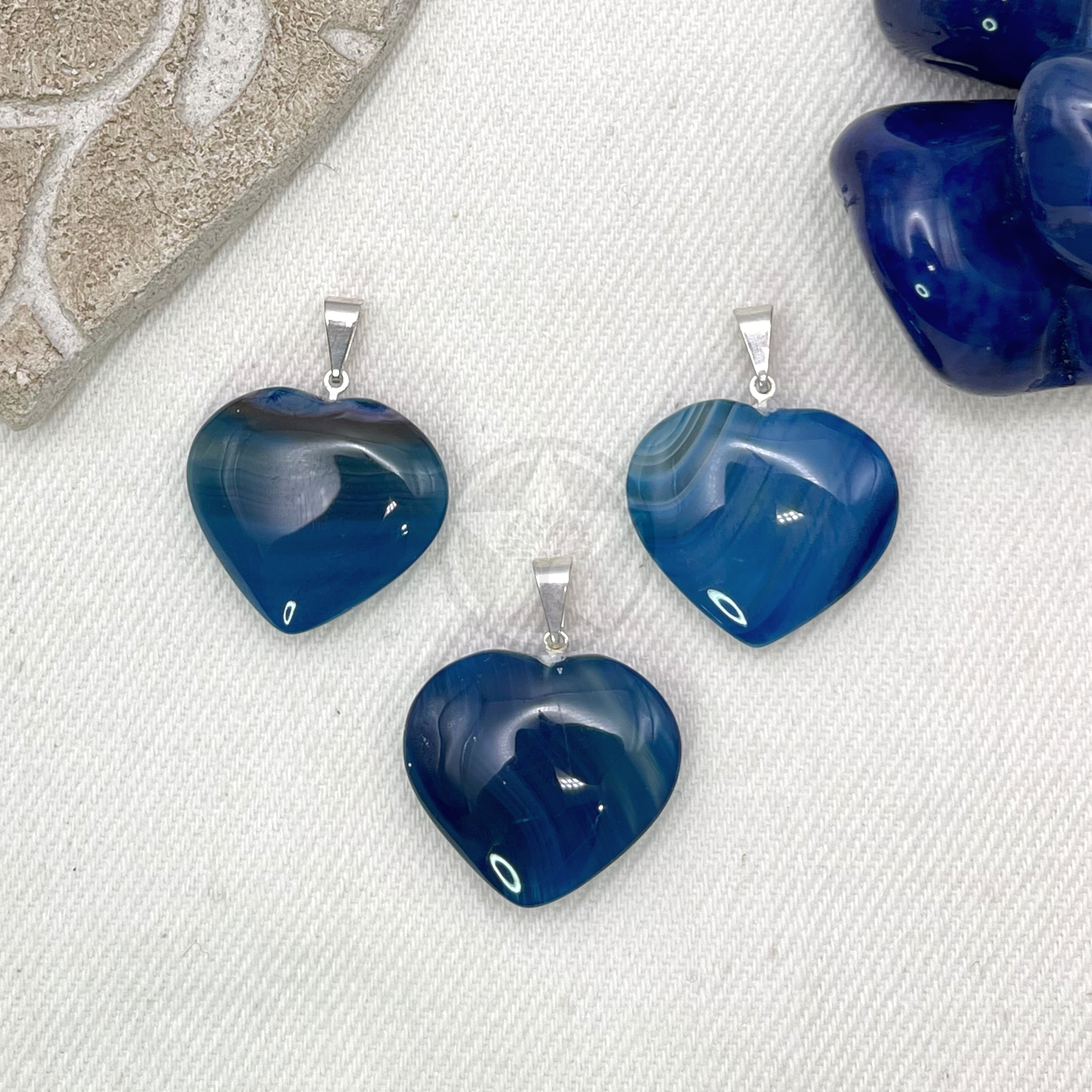 Dije Corazón Ágata Azul 1