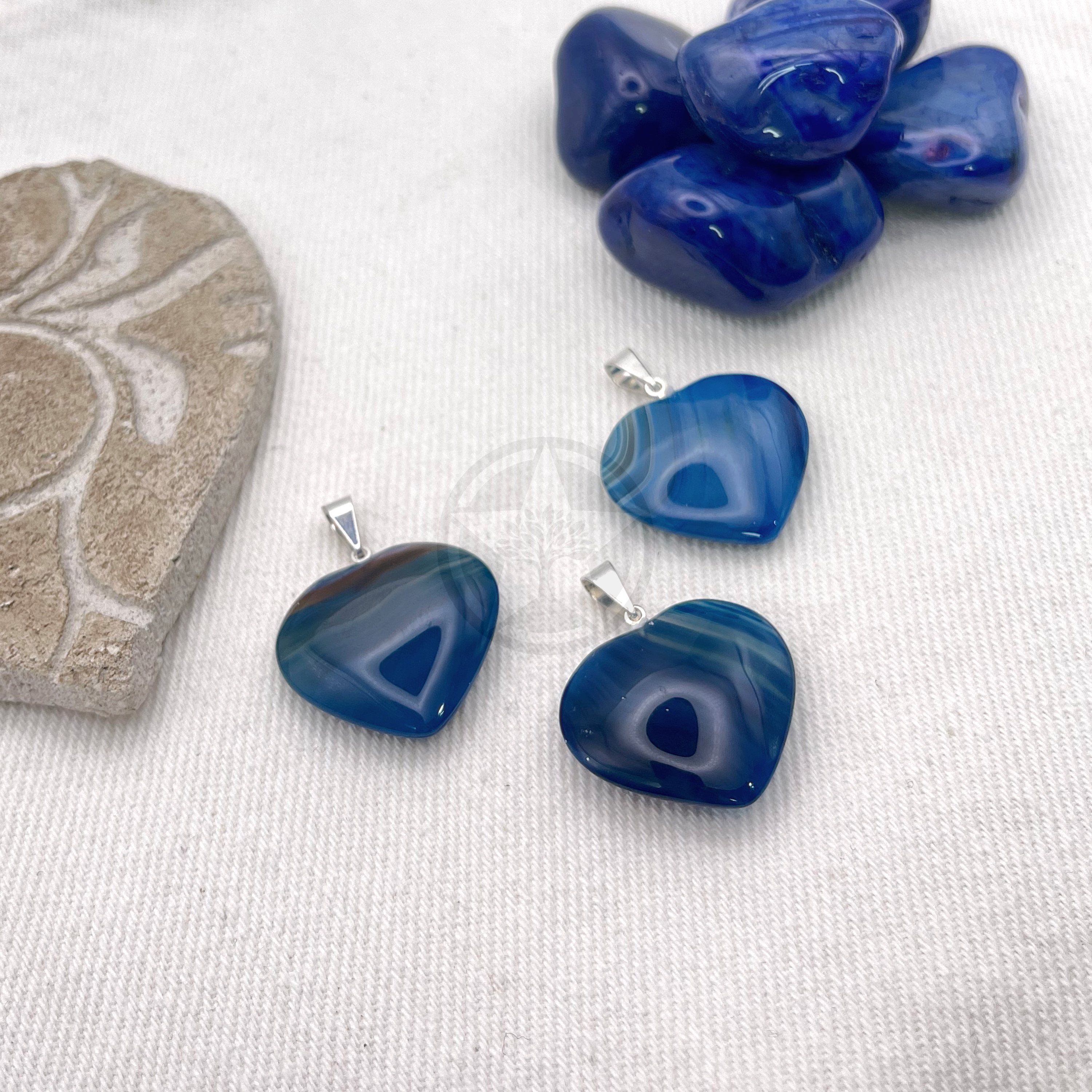 Dije Corazón Ágata Azul 2