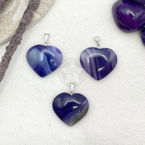 Dije Corazón Ágata Violeta
