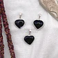 Dije Corazón Obsidiana Con Virola Mini - Miniatura 1