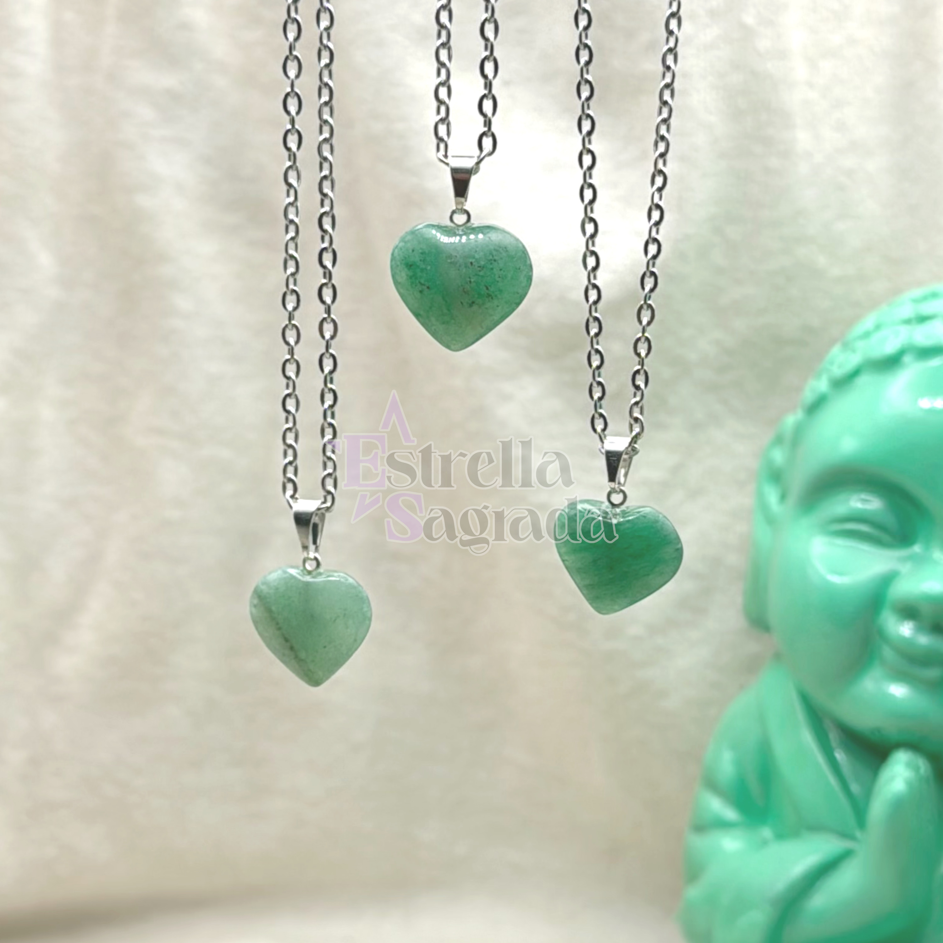 Dije Corazón Cuarzo Verde Mini 1
